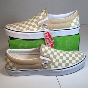 NWT Vans Classic Checkerboard Slip-Ons in Taos Taupe Men’s 11.5